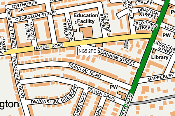 NG5 2FE map - OS OpenMap – Local (Ordnance Survey)