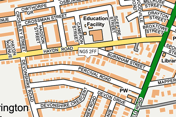 NG5 2FF map - OS OpenMap – Local (Ordnance Survey)