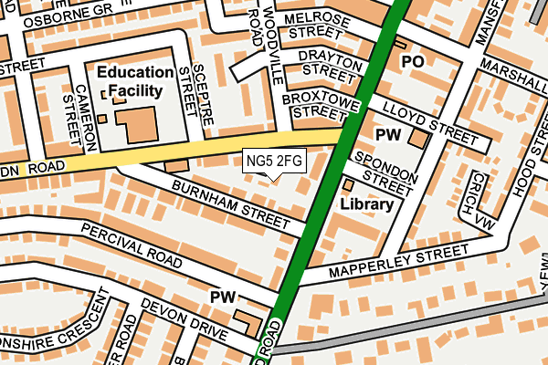 NG5 2FG map - OS OpenMap – Local (Ordnance Survey)