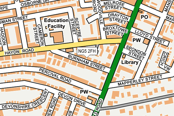 NG5 2FH map - OS OpenMap – Local (Ordnance Survey)