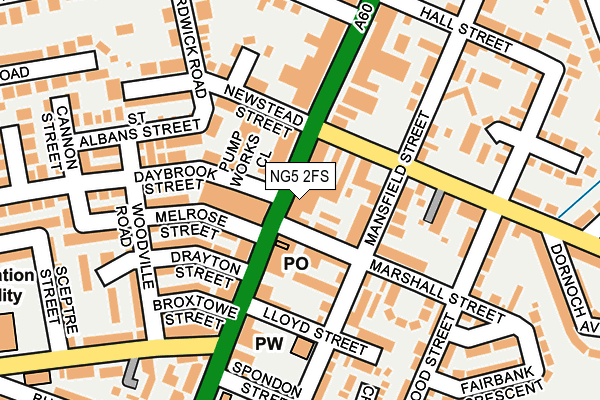 NG5 2FS map - OS OpenMap – Local (Ordnance Survey)