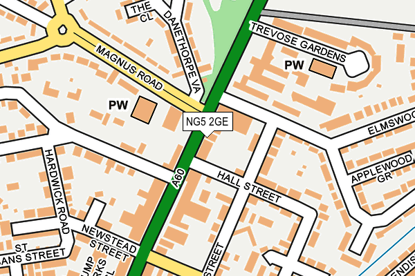 NG5 2GE map - OS OpenMap – Local (Ordnance Survey)