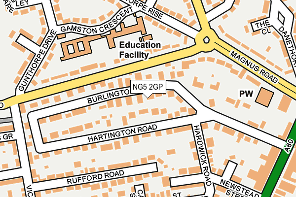 NG5 2GP map - OS OpenMap – Local (Ordnance Survey)