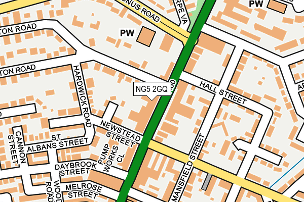 NG5 2GQ map - OS OpenMap – Local (Ordnance Survey)