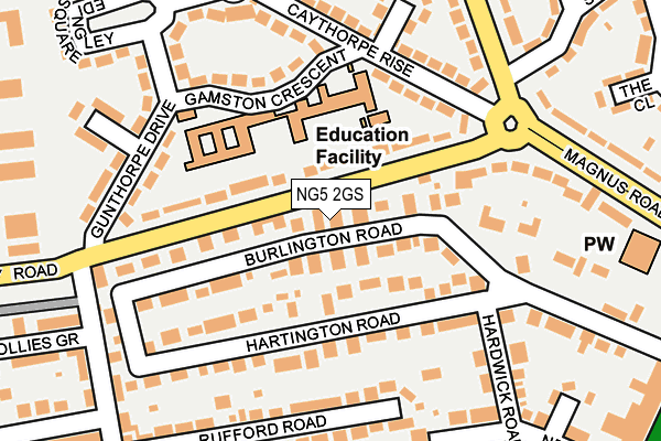 NG5 2GS map - OS OpenMap – Local (Ordnance Survey)