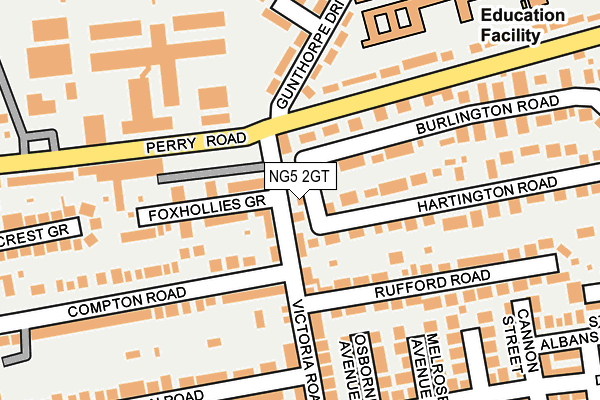 NG5 2GT map - OS OpenMap – Local (Ordnance Survey)