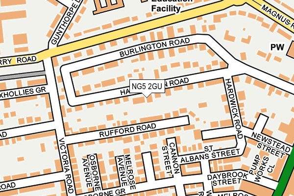 NG5 2GU map - OS OpenMap – Local (Ordnance Survey)