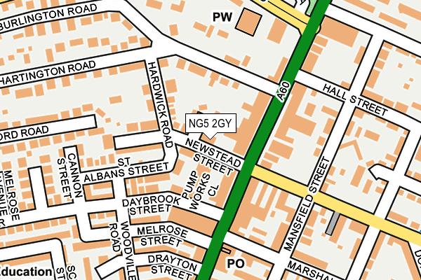 NG5 2GY map - OS OpenMap – Local (Ordnance Survey)