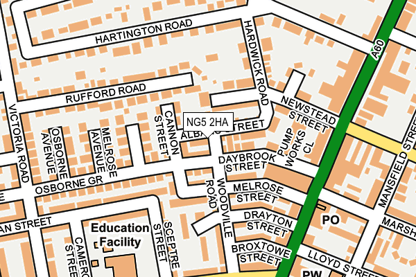 NG5 2HA map - OS OpenMap – Local (Ordnance Survey)