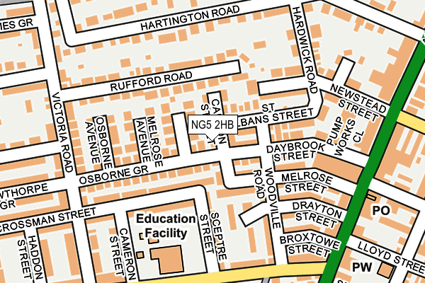 NG5 2HB map - OS OpenMap – Local (Ordnance Survey)