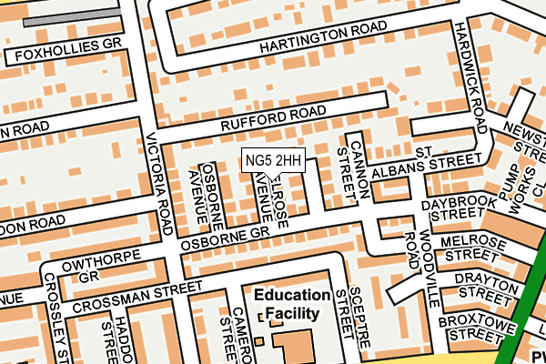 NG5 2HH map - OS OpenMap – Local (Ordnance Survey)