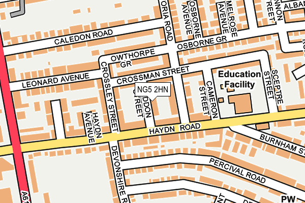 NG5 2HN map - OS OpenMap – Local (Ordnance Survey)