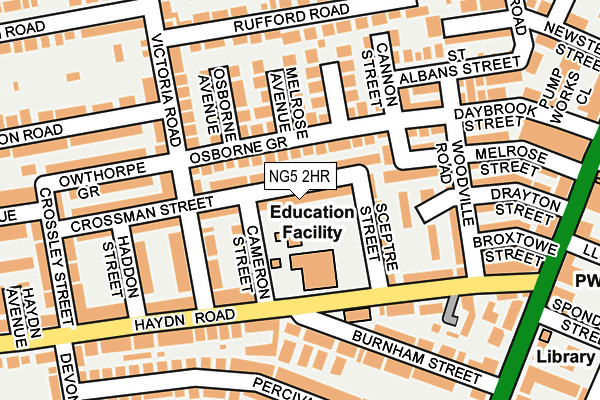 NG5 2HR map - OS OpenMap – Local (Ordnance Survey)