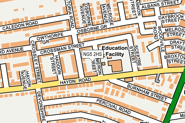 NG5 2HS map - OS OpenMap – Local (Ordnance Survey)