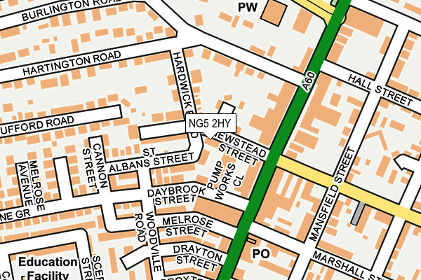 NG5 2HY map - OS OpenMap – Local (Ordnance Survey)