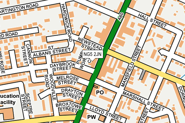 NG5 2JN map - OS OpenMap – Local (Ordnance Survey)