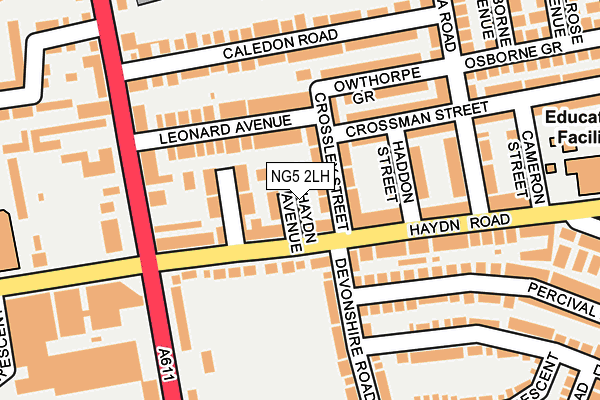 NG5 2LH map - OS OpenMap – Local (Ordnance Survey)