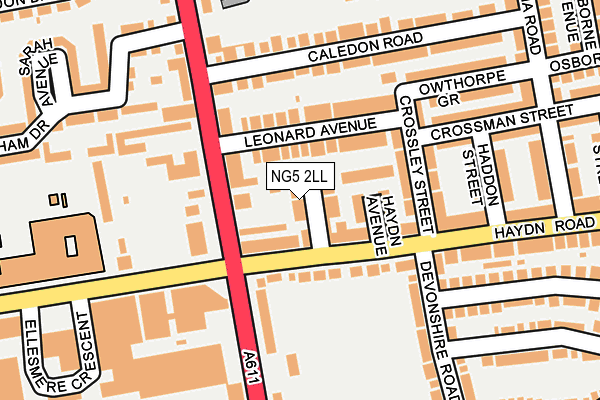 NG5 2LL map - OS OpenMap – Local (Ordnance Survey)