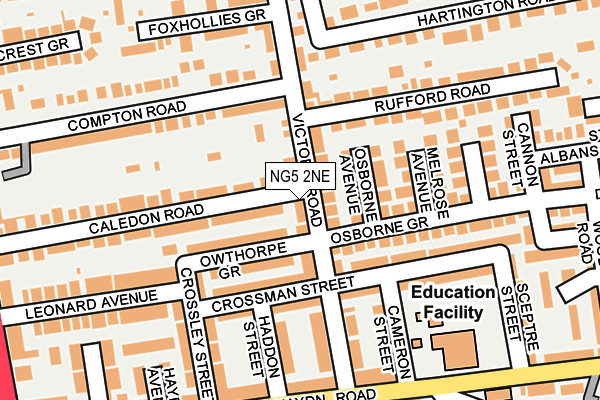 NG5 2NE map - OS OpenMap – Local (Ordnance Survey)