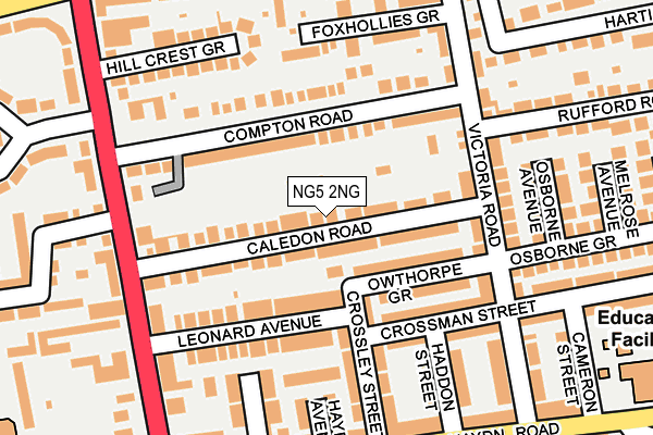 NG5 2NG map - OS OpenMap – Local (Ordnance Survey)