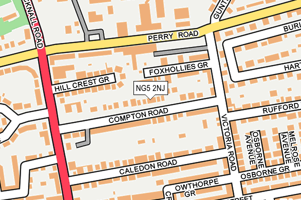 NG5 2NJ map - OS OpenMap – Local (Ordnance Survey)