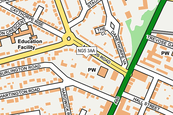NG5 3AA map - OS OpenMap – Local (Ordnance Survey)