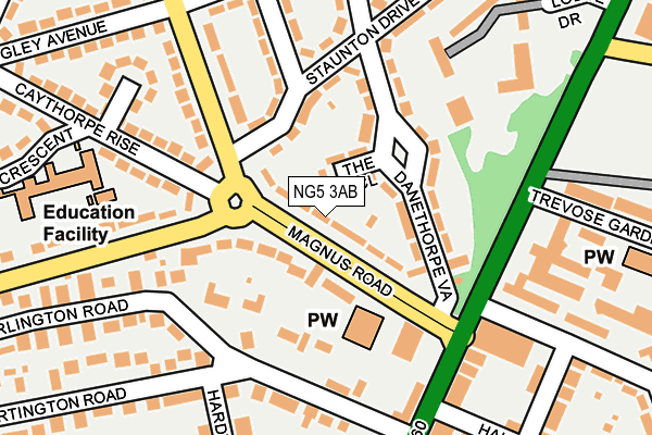 NG5 3AB map - OS OpenMap – Local (Ordnance Survey)
