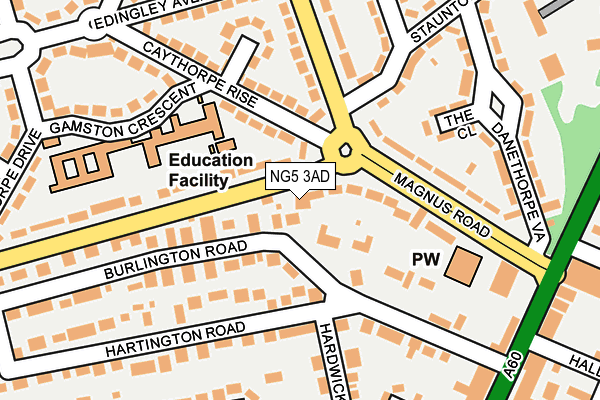 NG5 3AD map - OS OpenMap – Local (Ordnance Survey)