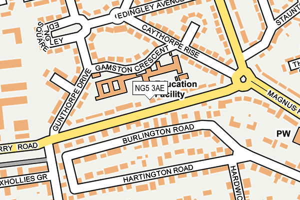 NG5 3AE map - OS OpenMap – Local (Ordnance Survey)