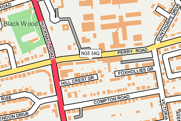 NG5 3AQ map - OS OpenMap – Local (Ordnance Survey)