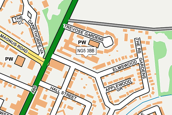 NG5 3BB map - OS OpenMap – Local (Ordnance Survey)