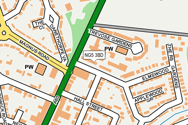 NG5 3BD map - OS OpenMap – Local (Ordnance Survey)