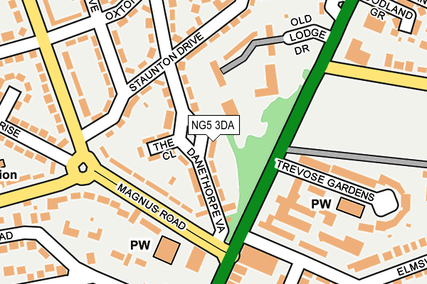 NG5 3DA map - OS OpenMap – Local (Ordnance Survey)