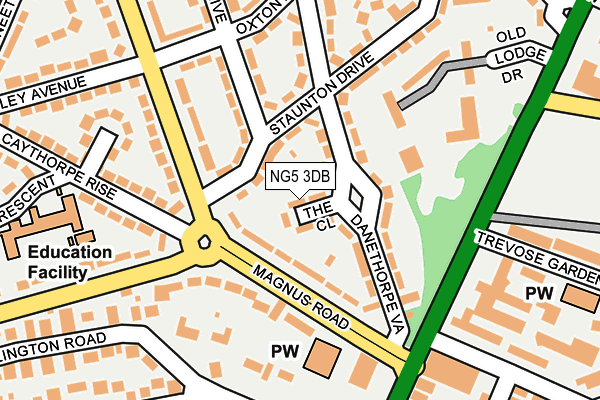 NG5 3DB map - OS OpenMap – Local (Ordnance Survey)