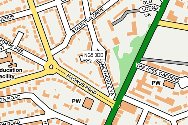 NG5 3DD map - OS OpenMap – Local (Ordnance Survey)