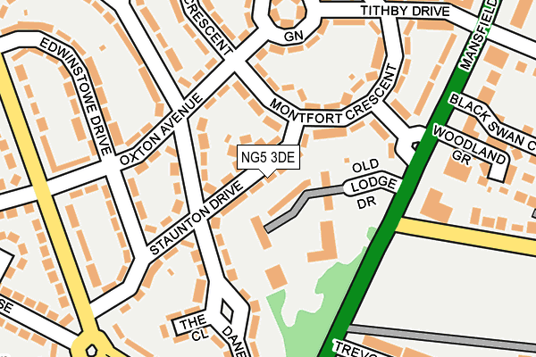NG5 3DE map - OS OpenMap – Local (Ordnance Survey)