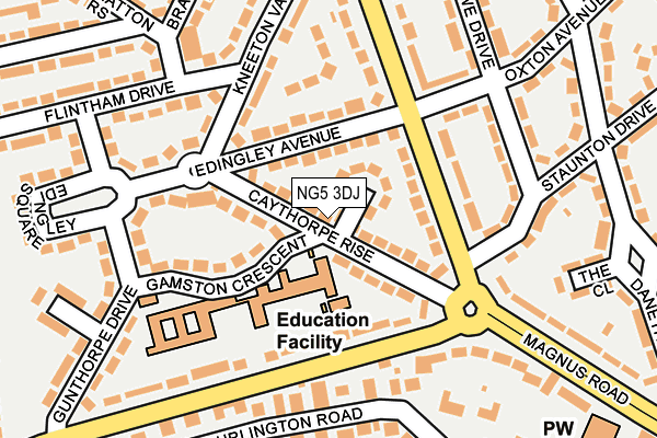 NG5 3DJ map - OS OpenMap – Local (Ordnance Survey)