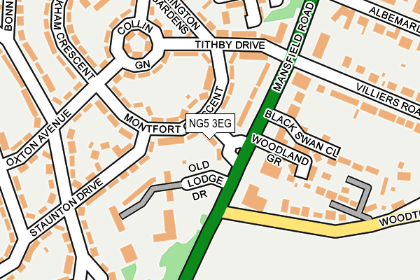 NG5 3EG map - OS OpenMap – Local (Ordnance Survey)