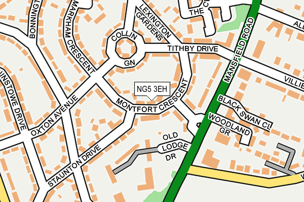 NG5 3EH map - OS OpenMap – Local (Ordnance Survey)