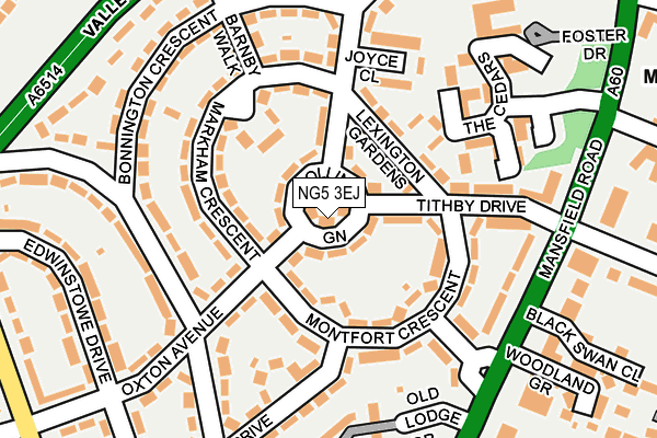 NG5 3EJ map - OS OpenMap – Local (Ordnance Survey)