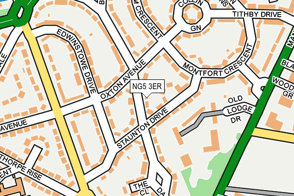 NG5 3ER map - OS OpenMap – Local (Ordnance Survey)
