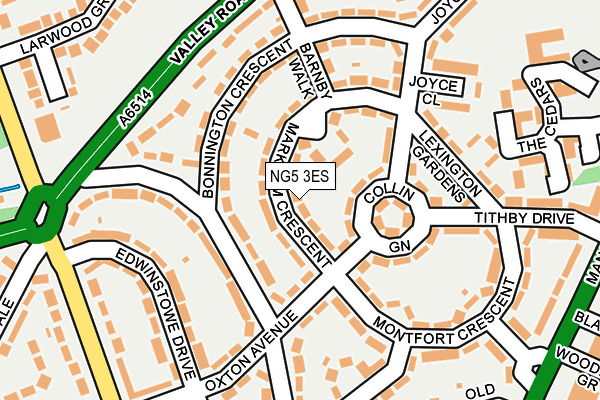 NG5 3ES map - OS OpenMap – Local (Ordnance Survey)