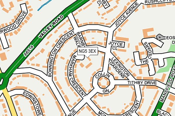 NG5 3EX map - OS OpenMap – Local (Ordnance Survey)