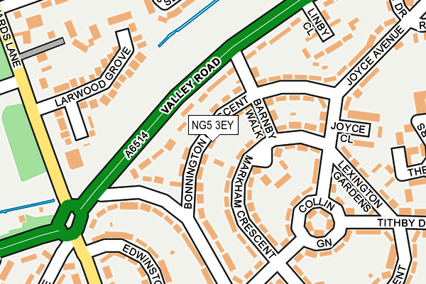 NG5 3EY map - OS OpenMap – Local (Ordnance Survey)
