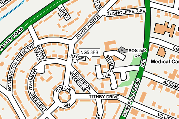 NG5 3FB map - OS OpenMap – Local (Ordnance Survey)