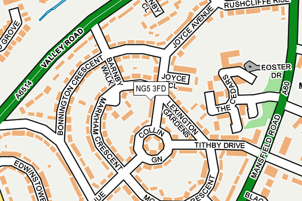 NG5 3FD map - OS OpenMap – Local (Ordnance Survey)