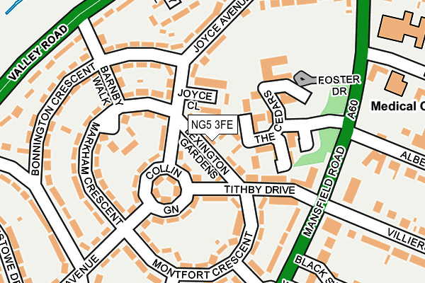 NG5 3FE map - OS OpenMap – Local (Ordnance Survey)