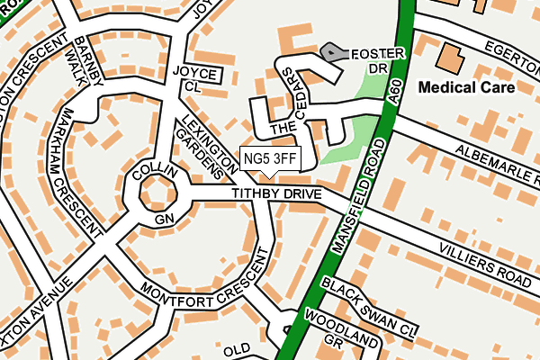 NG5 3FF map - OS OpenMap – Local (Ordnance Survey)
