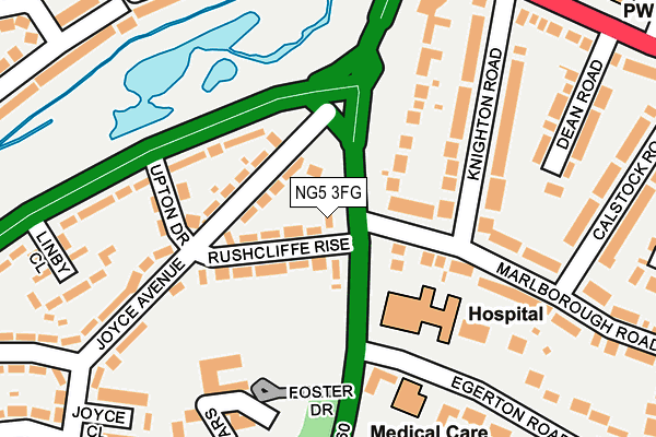 NG5 3FG map - OS OpenMap – Local (Ordnance Survey)