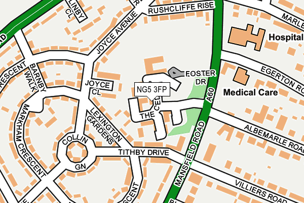 NG5 3FP map - OS OpenMap – Local (Ordnance Survey)